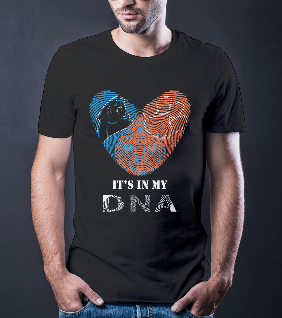 Panthers Clemson Tigers Heart Fingerprint Paw It's In My Dna T-Shirt