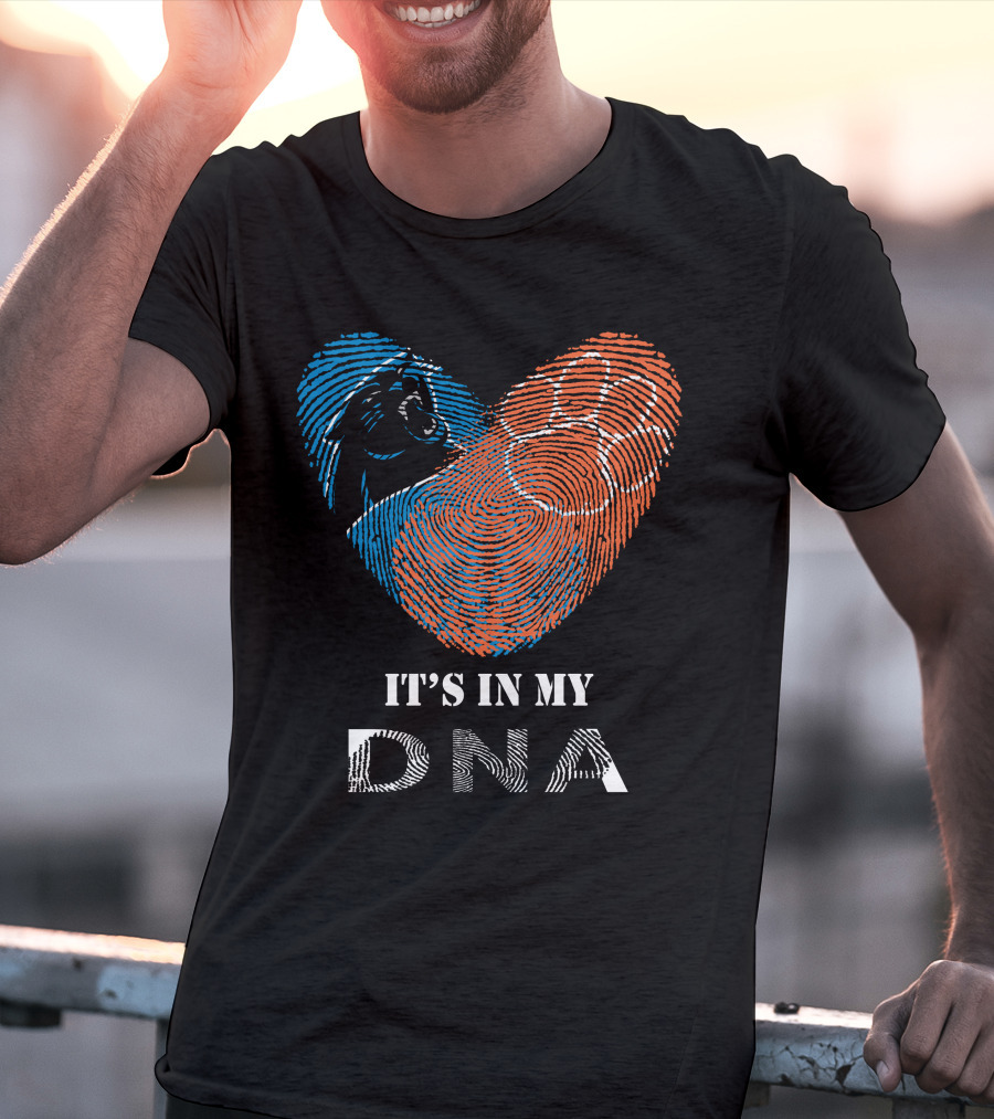 Panthers Clemson Tigers Heart Fingerprint Paw It's In My Dna T-Shirt