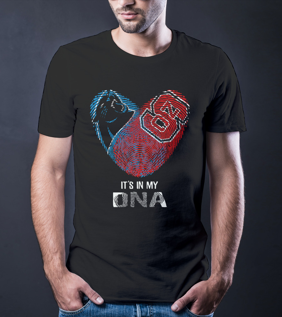 Panthers NC State Fingerprint Heart It's In My DNA T-Shirt