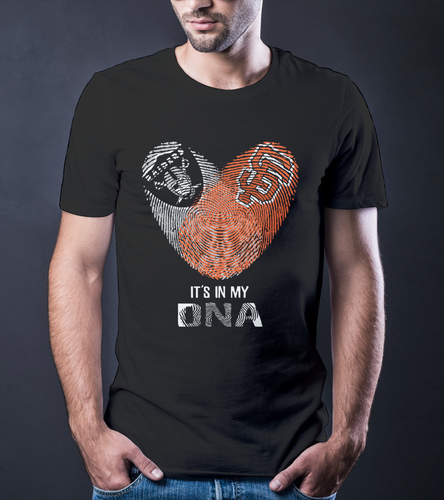 Raiders Giants It's In My DNA Fingerprint T-Shirt