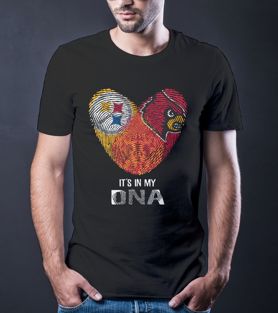 Steelers Cardinals It's In My DNA Fingerprint Heart T-Shirt