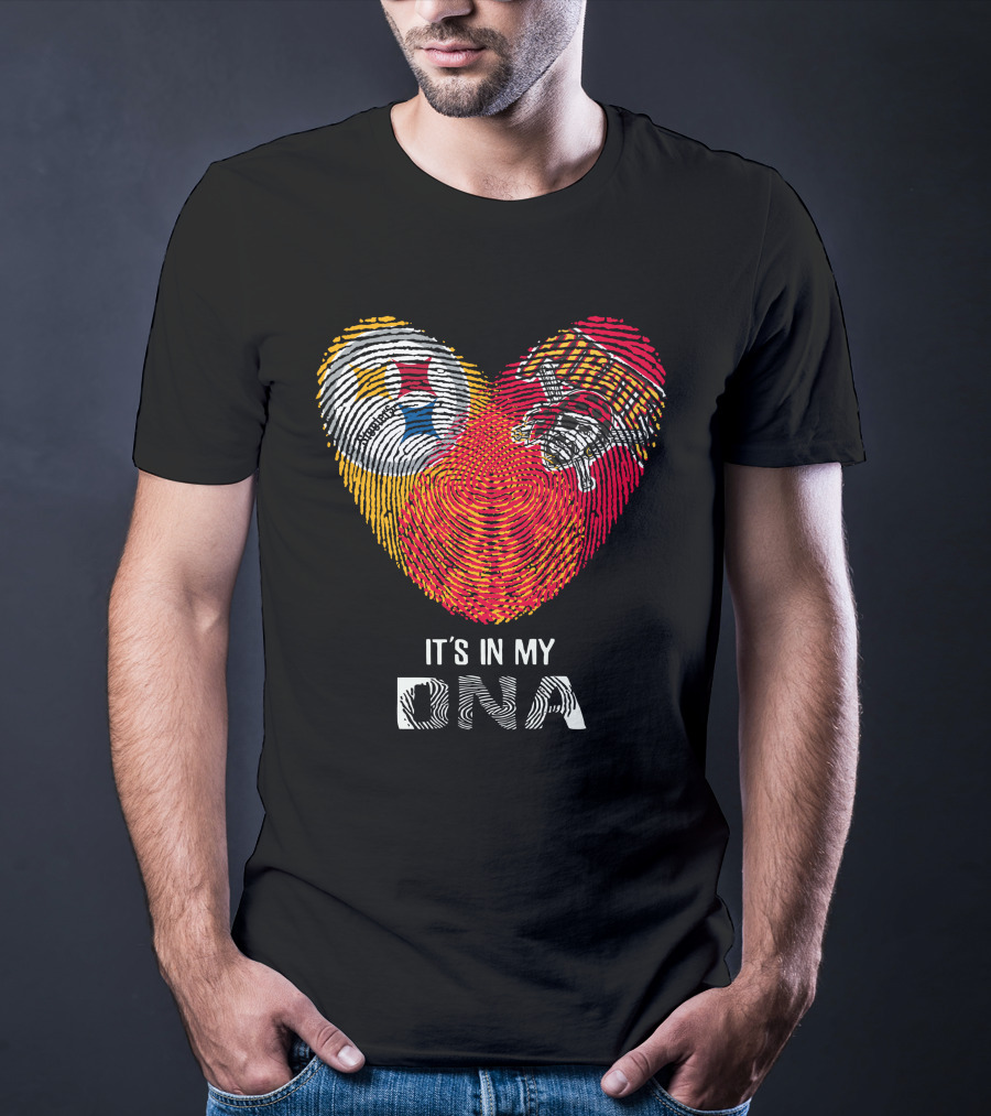 Steelers Pirates It’s In My DNA Fingerprint Heart T-Shirt