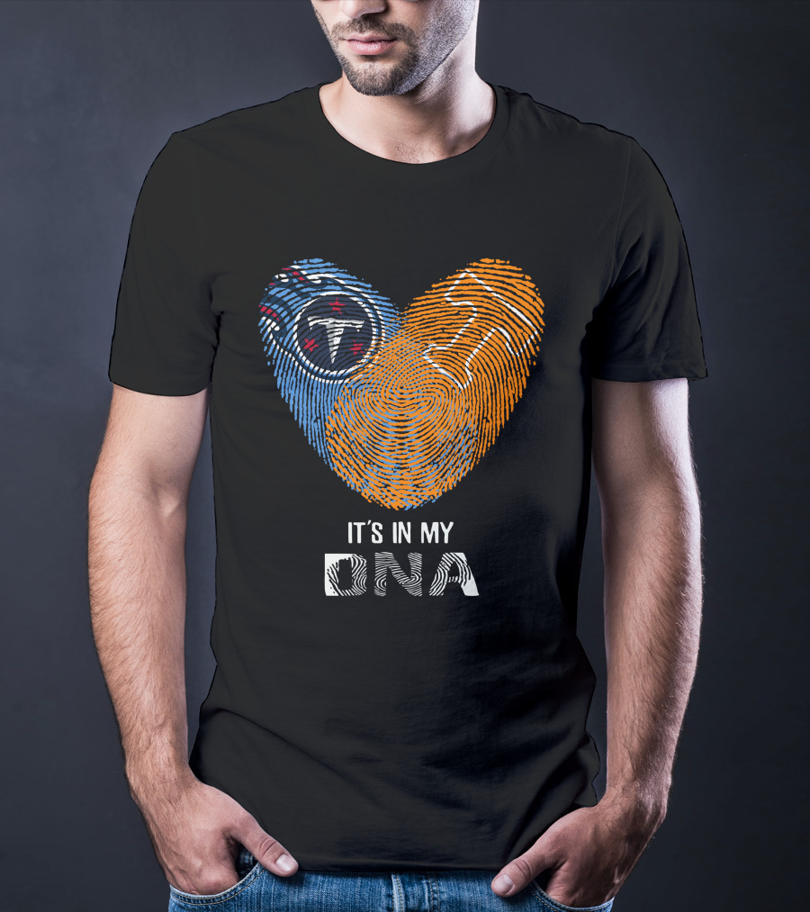 Tennessee Titans It's In My DNA Fingerprint Heart With Team T-Shirt