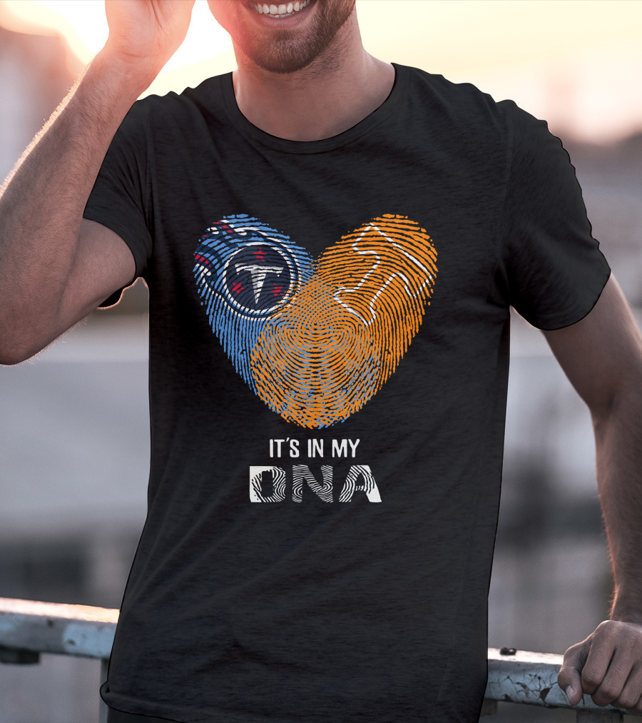Tennessee Titans It's In My DNA Fingerprint Heart With Team T-Shirt