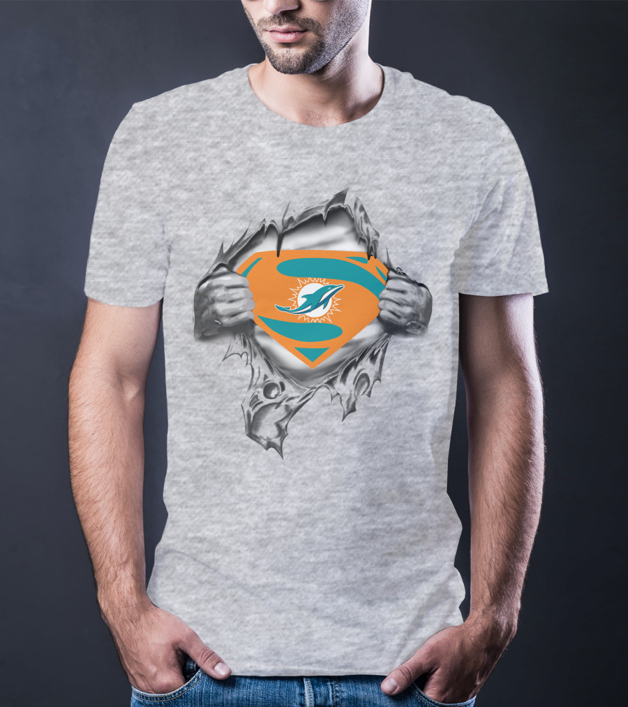 Miami Dolphins Superhero Logo Fusion T-Shirt