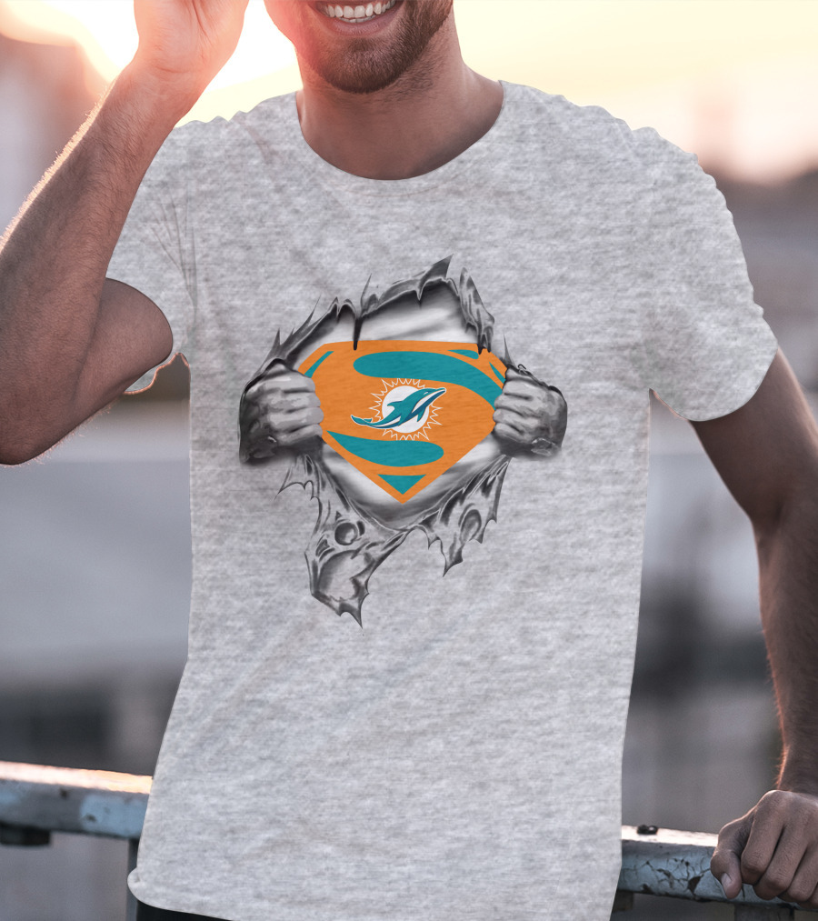 Miami Dolphins Superhero Logo Fusion T-Shirt
