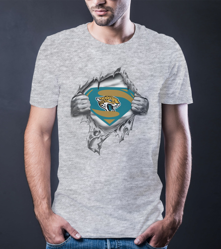 Jaguars Super Logo Reveal With Shield And Jaguar Head T-Shirt