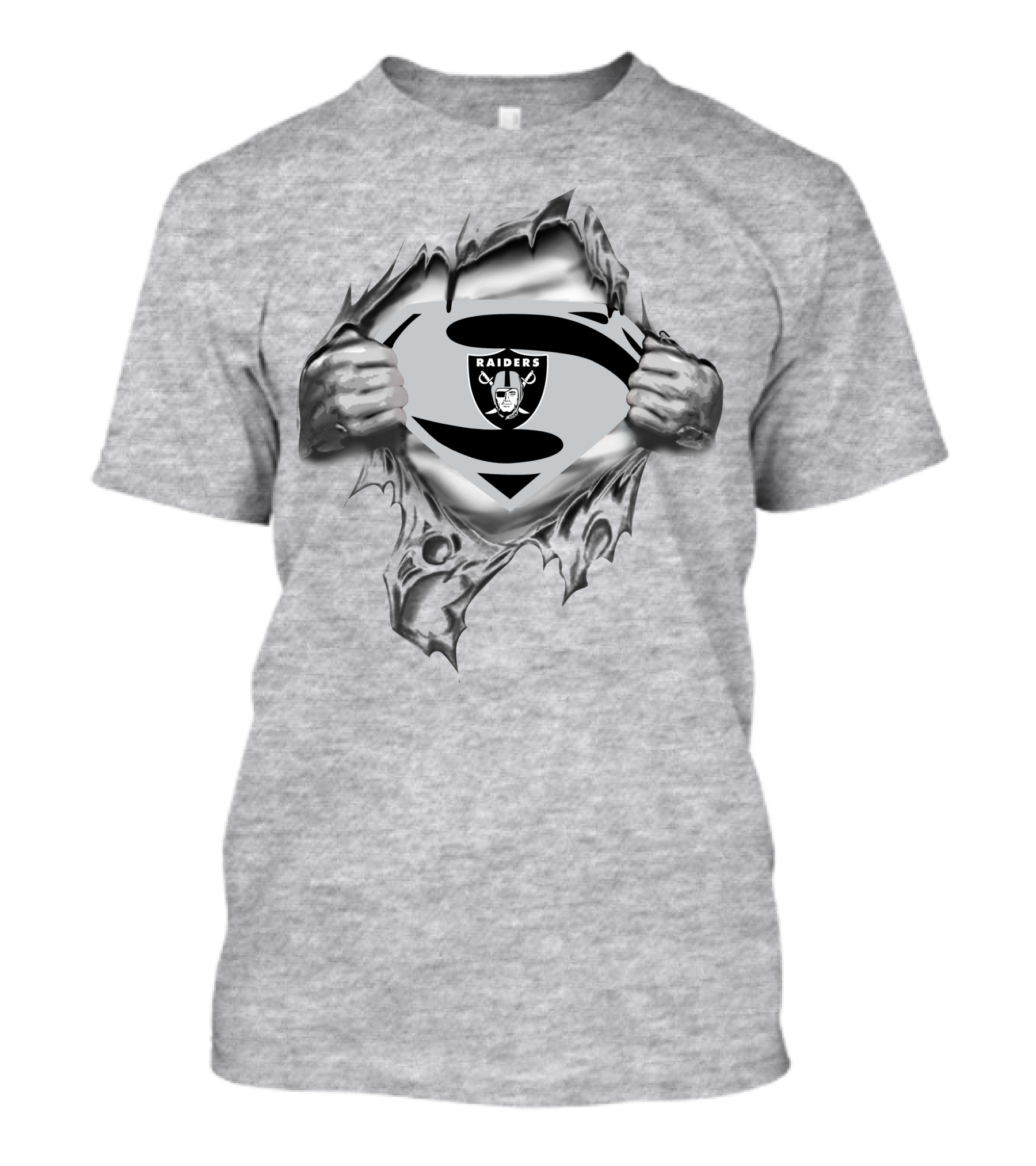 Raiders Superman Logo Reveal With Silver Comic Style And Iconic Emblem T-Shirt
