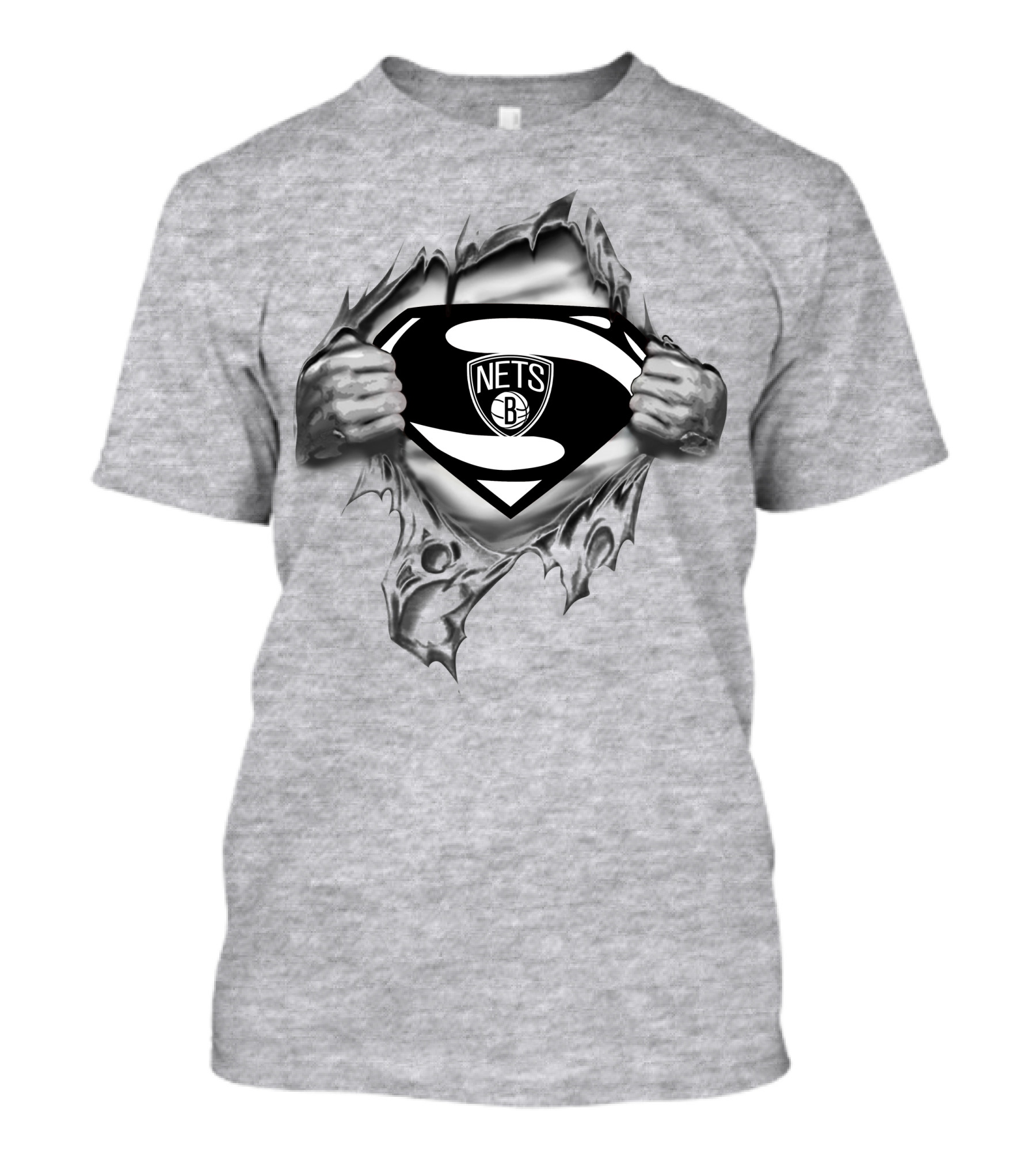 Brooklyn Nets Superman Logo Emblem Man Of Steel Rip T-Shirt