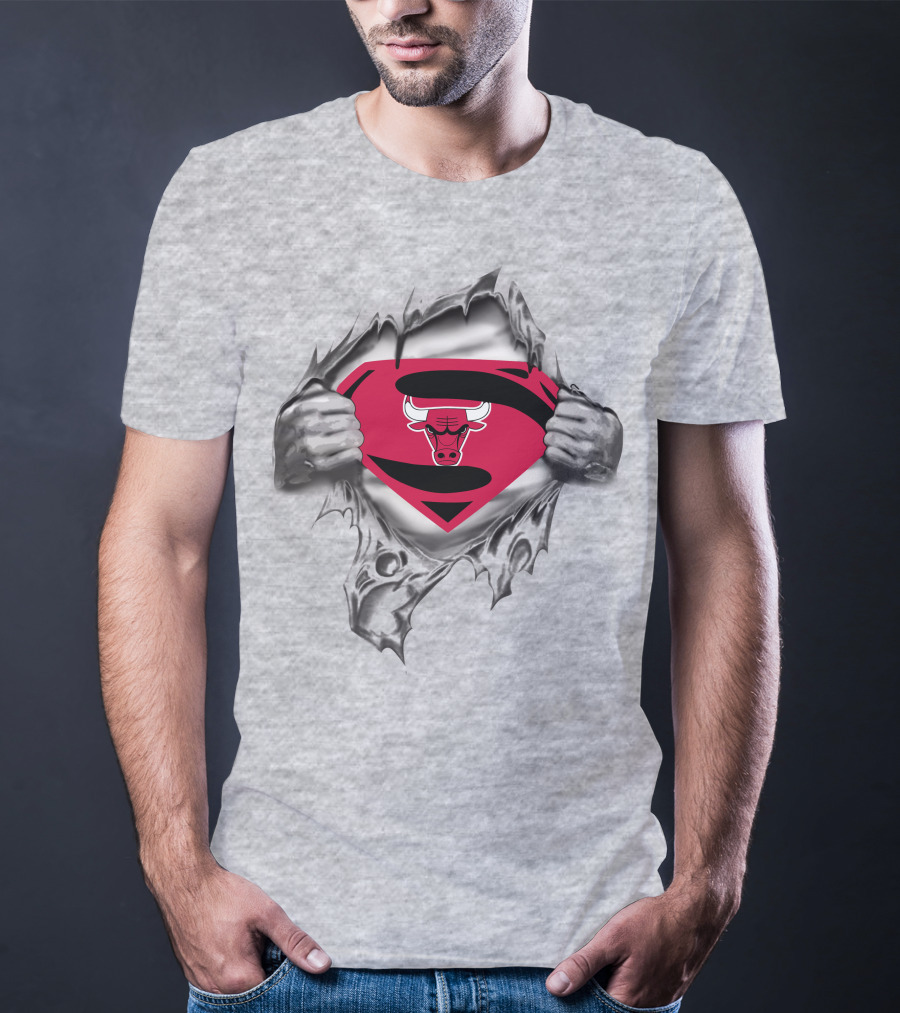 Chicago Bulls Superman Logo Bulls Emblem Superman Shield T-Shirt