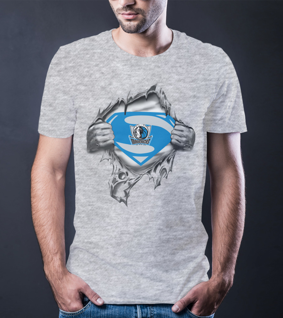 Dallas Mavericks Superman Logo Tear Hero T-Shirt
