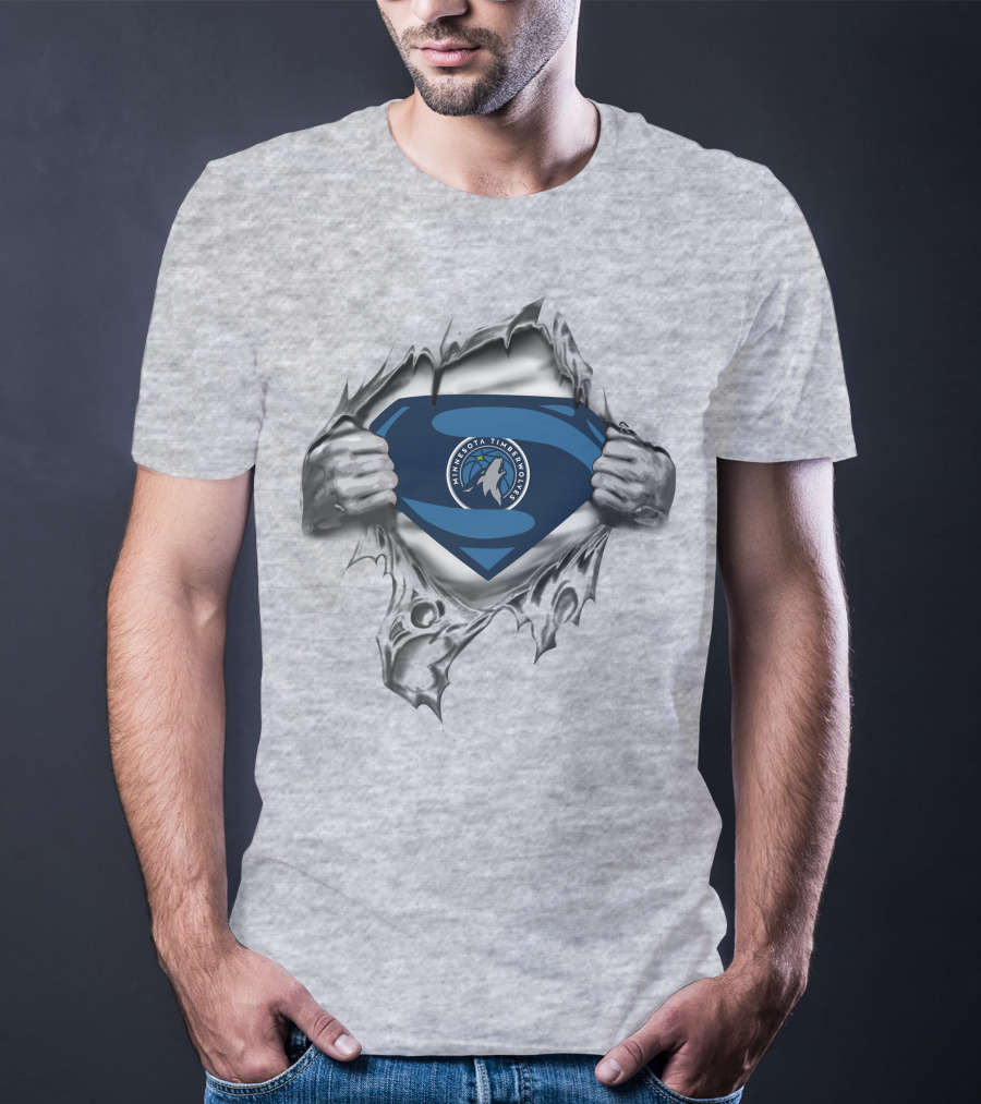 Minnesota Timberwolves Superman Logo Superhero T-Shirt