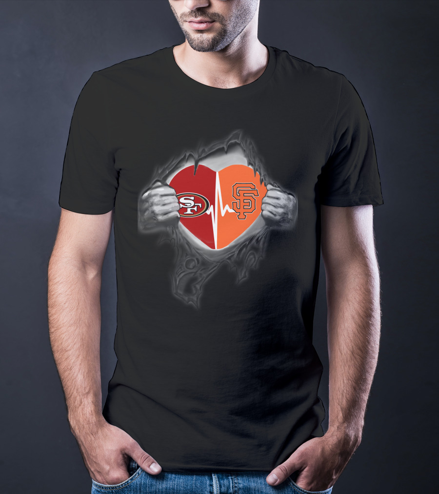 49ers Giants Heartbeat Inside Me T-Shirt