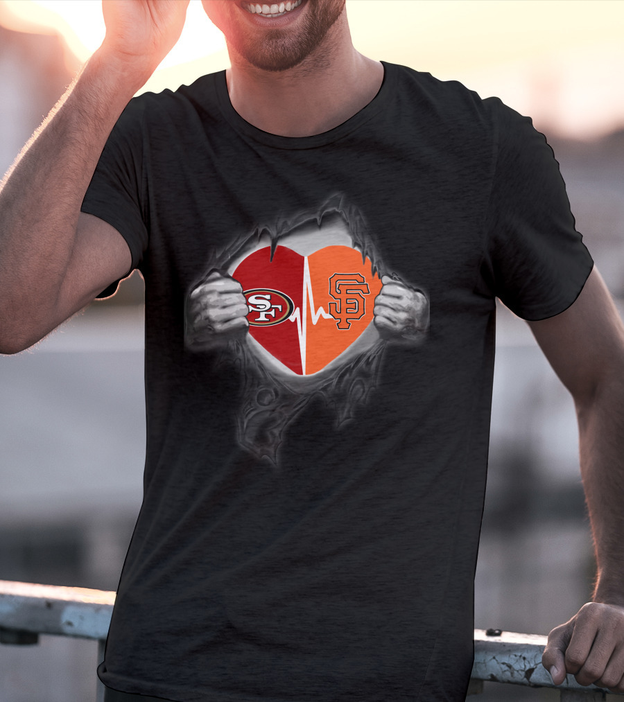 49ers Giants Heartbeat Inside Me T-Shirt