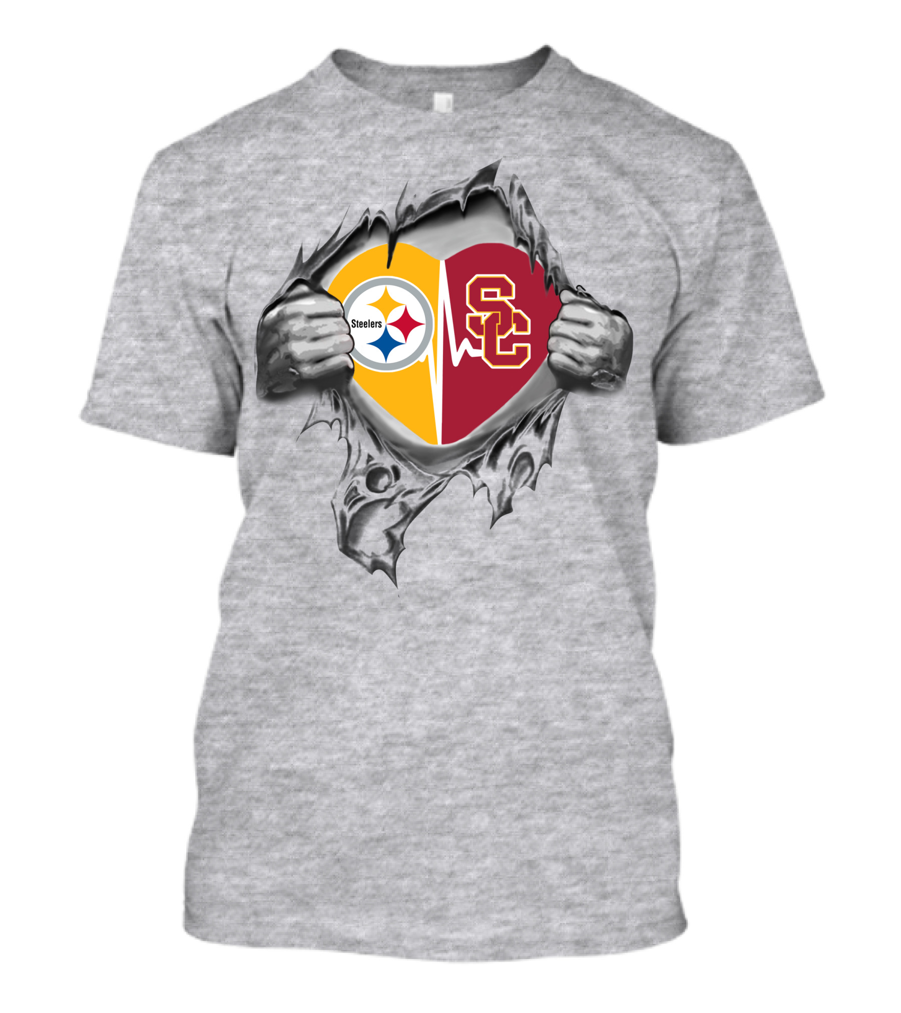 Steelers SC Heart Rip T-Shirt
