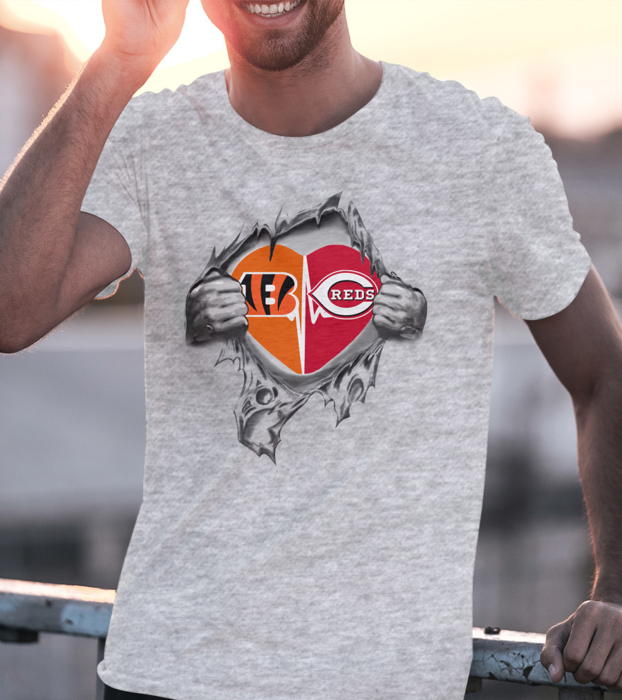 Bengals Reds Heartbeat Echoing Through My Soul T-Shirt