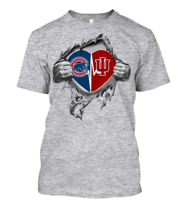 Cubs Hoosiers Heartbeat Chicago Indiana United Heart T-Shirt