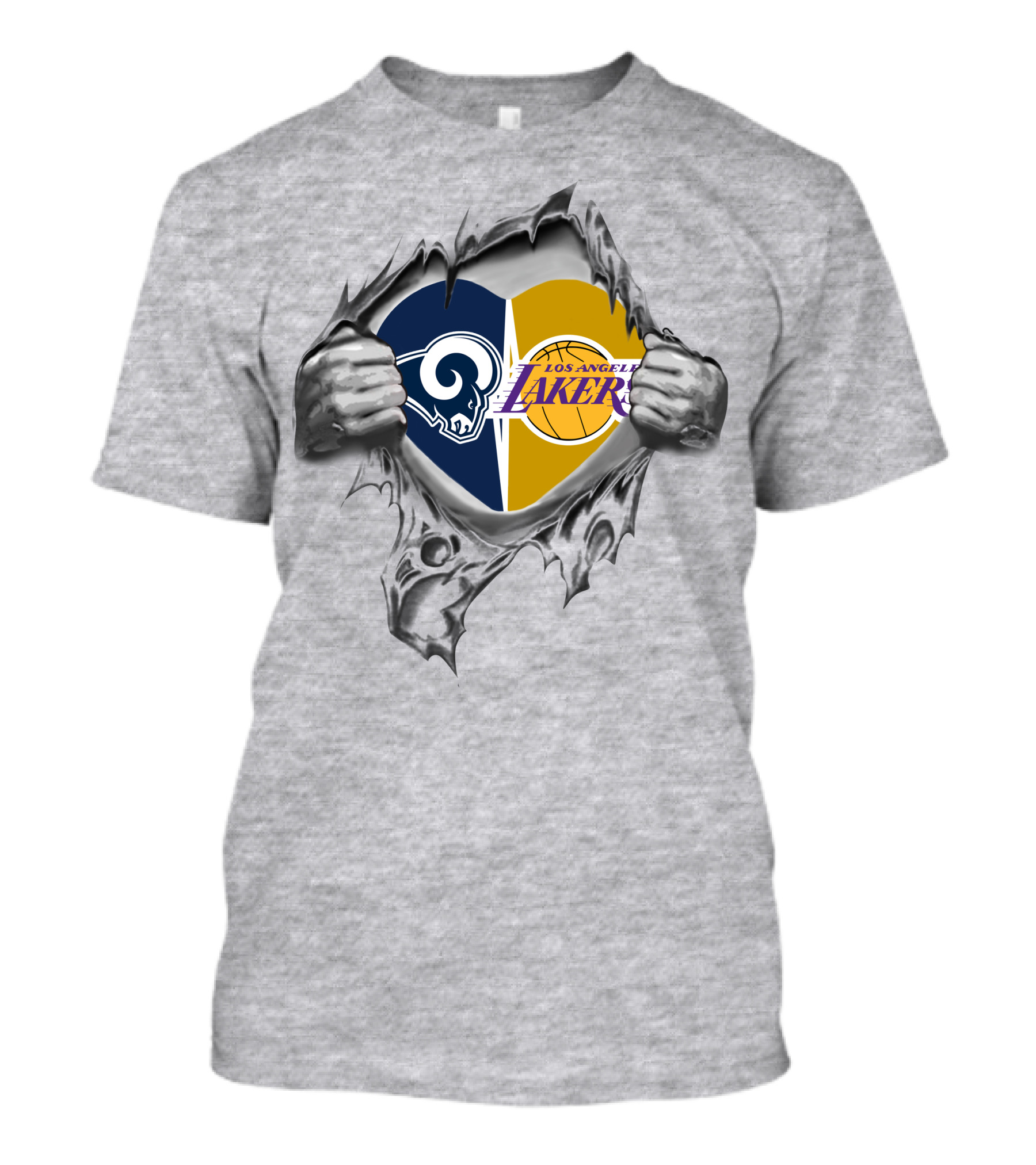 Rams Lakers Heart Torn Open Pride T-Shirt