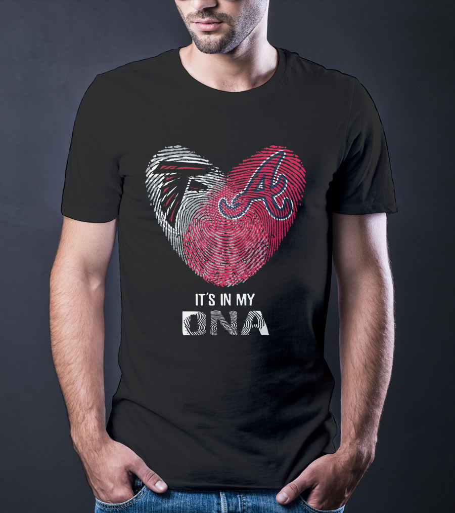 Falcons Braves It's In My Dna Fingerprint Heart T-Shirt