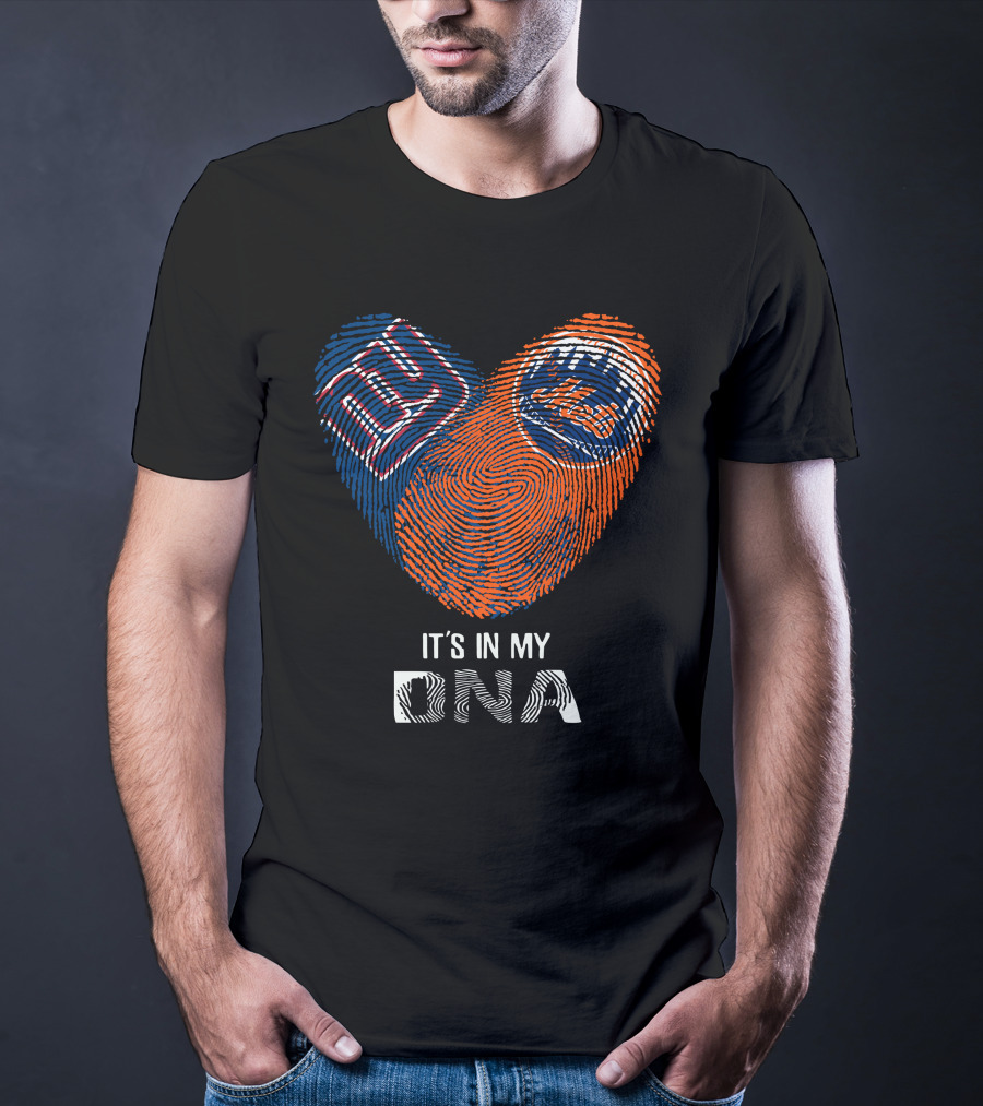 NY Giants Mets It's In My DNA Fingerprint Heart T-Shirt