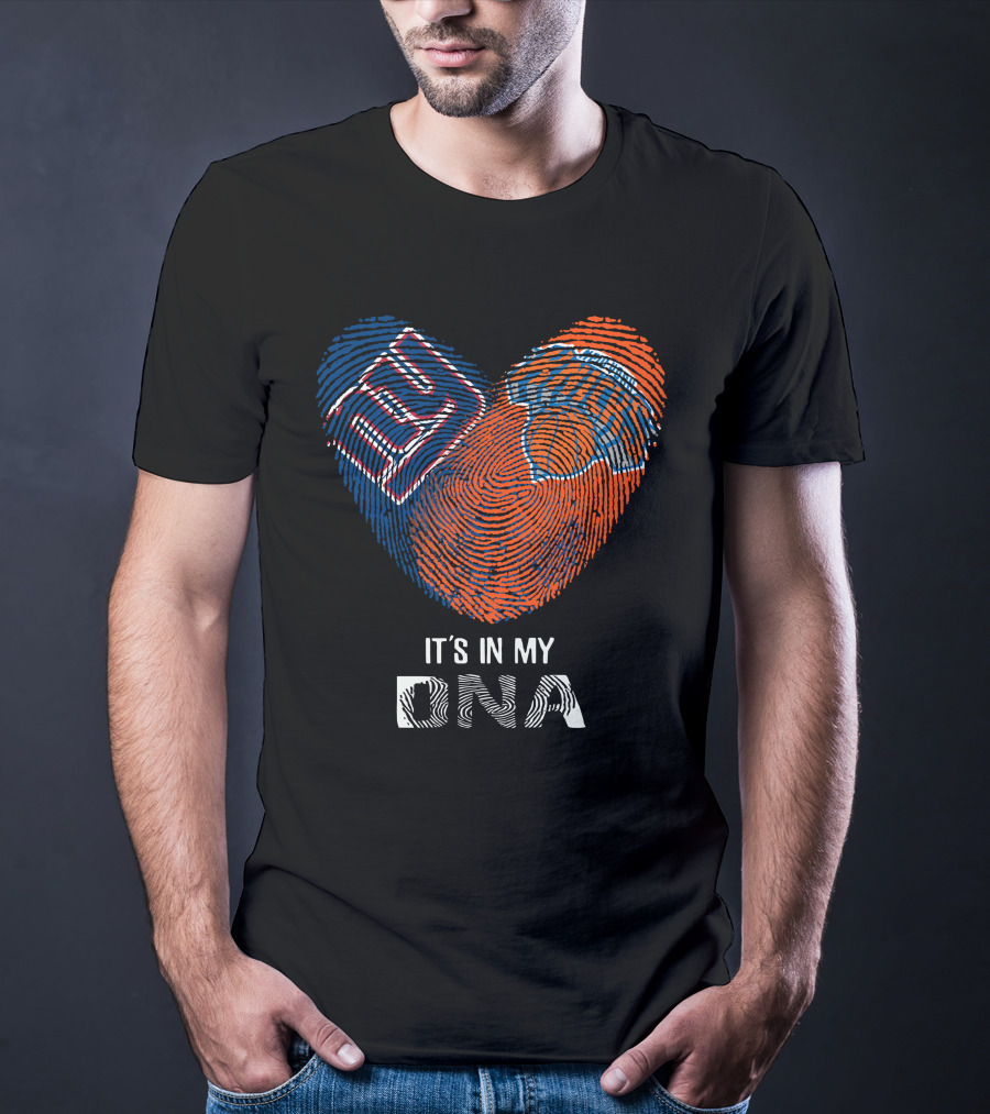 Giants Knicks It's In My DNA Fingerprint Heart T-Shirt