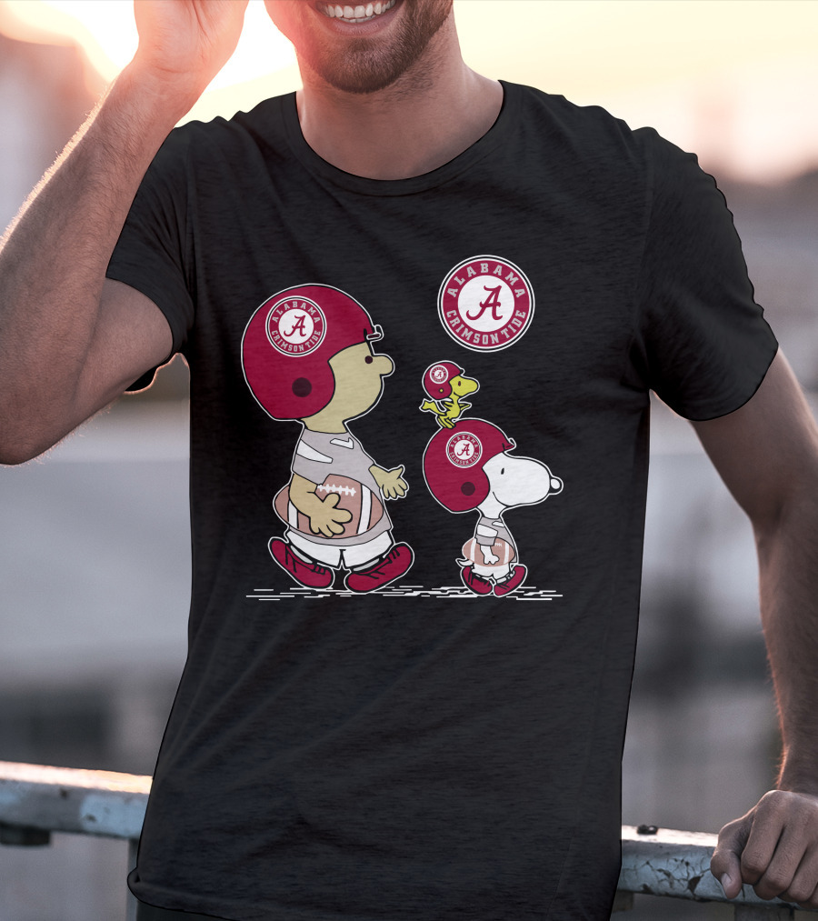 Alabama Crimson Tide Snoopy Woodstock Football Helmet T-Shirt