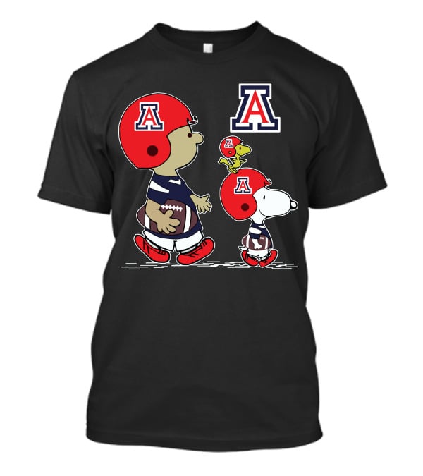 Arizona Wildcats Snoopy Football Peanuts Characters In Team Helmets T-Shirt
