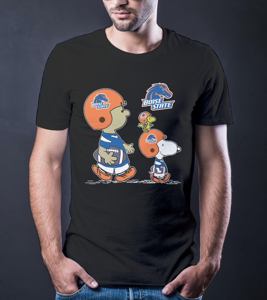 Boise State Broncos Snoopy And Woodstock Football Adventure T-Shirt