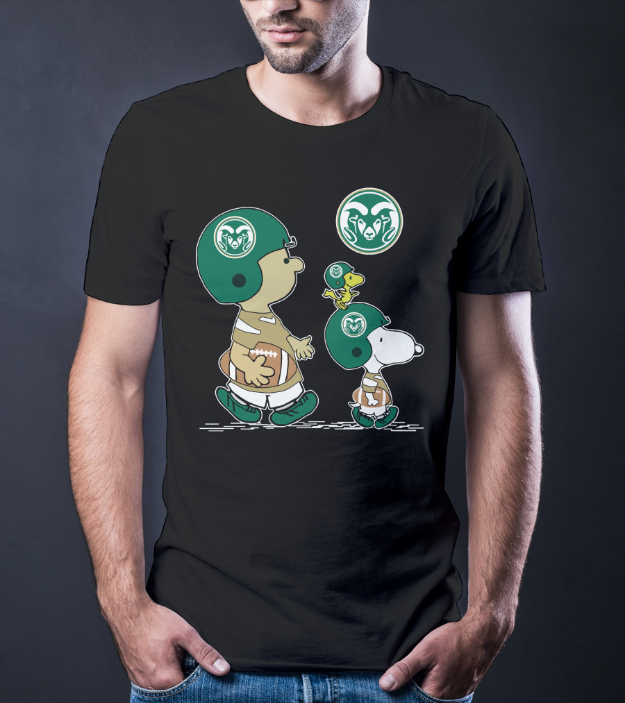 Colorado State Rams Football Snoopy And Woodstock Team Helmet T-Shirt
