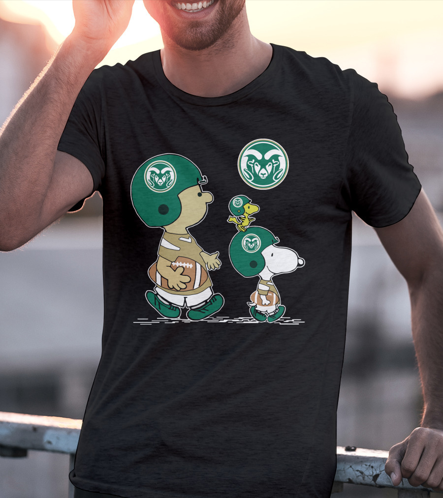 Colorado State Rams Football Snoopy And Woodstock Team Helmet T-Shirt