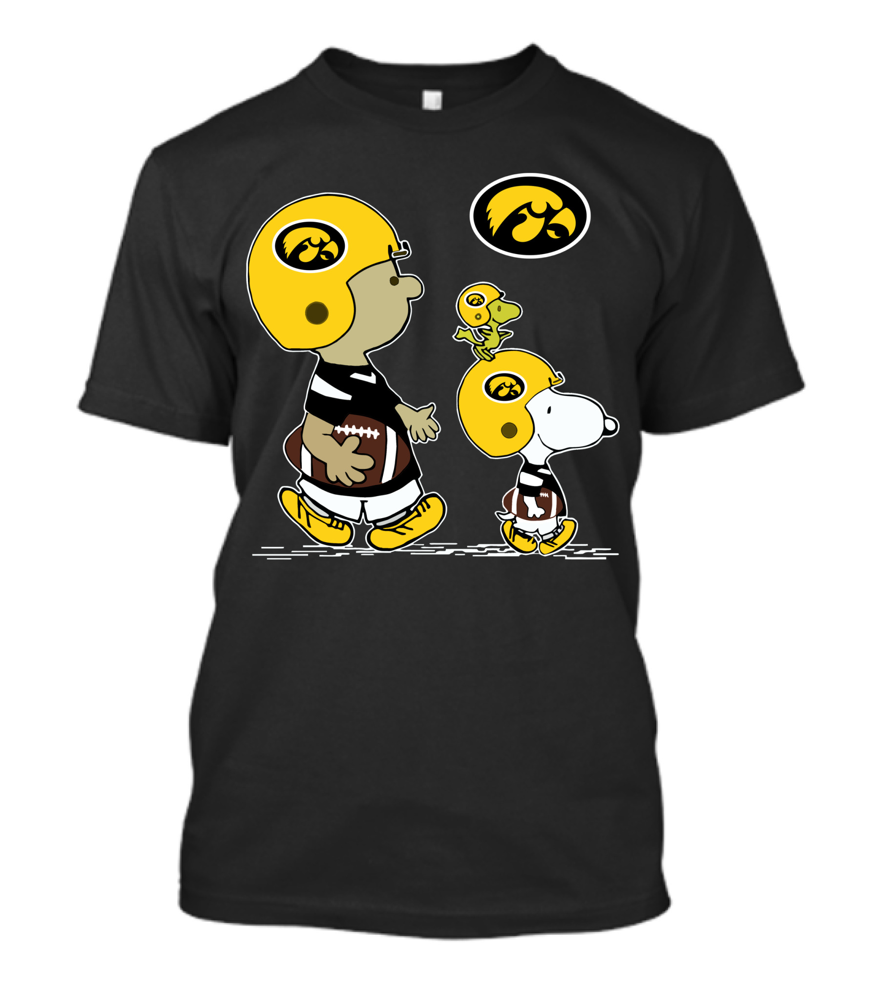 Iowa Hawkeyes Snoopy Football Peanuts Characters With Helmets T-Shirt