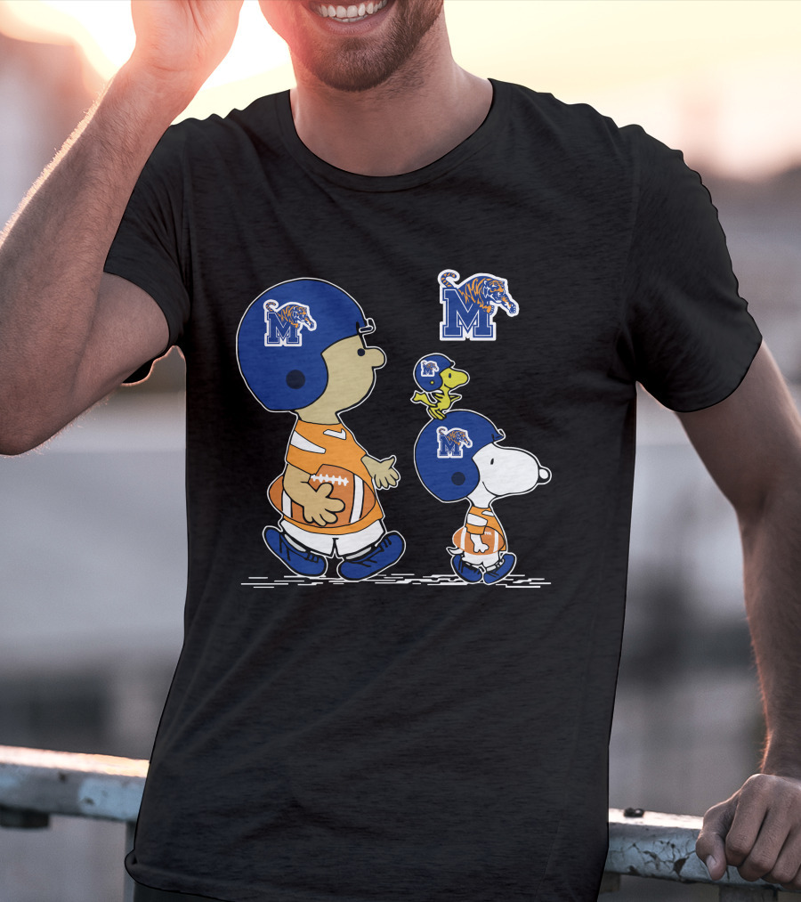 Memphis Tigers Snoopy Football Charlie Brown Woodstock T-Shirt