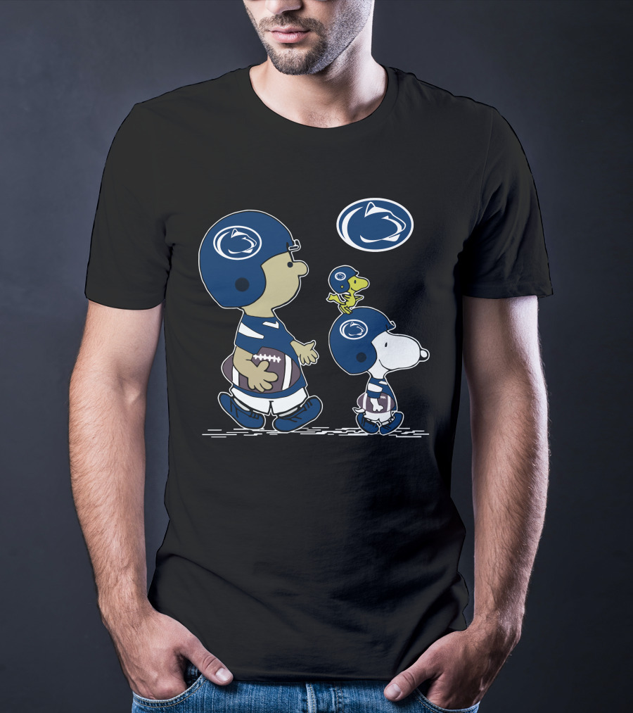 Penn State Peanuts Snoopy Woodstock Football Helmets T-Shirt
