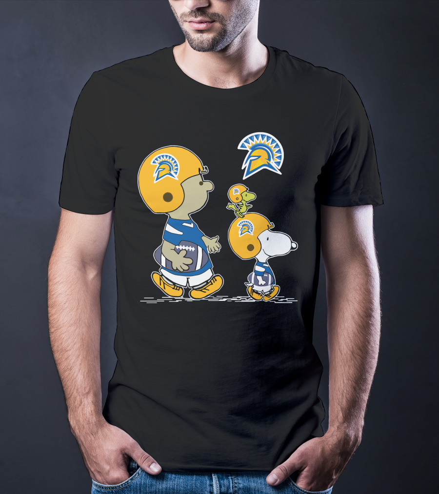 San Jose State Spartans Snoopy And Woodstock Football Helmet T-Shirt