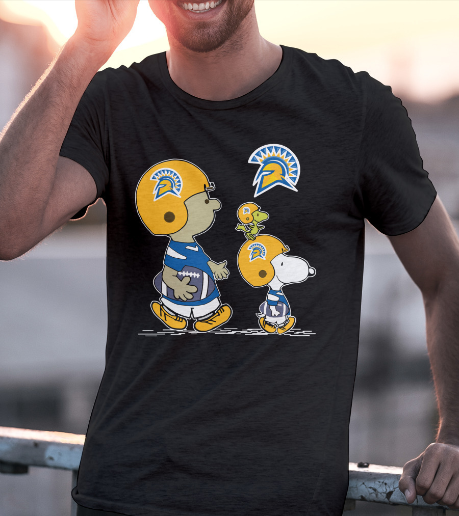 San Jose State Spartans Snoopy And Woodstock Football Helmet T-Shirt