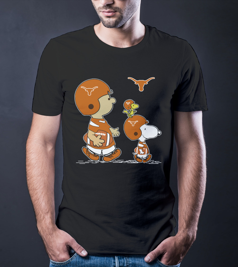 Texas Longhorns Football Snoopy And Woodstock Charlie Brown Peanuts T-Shirt