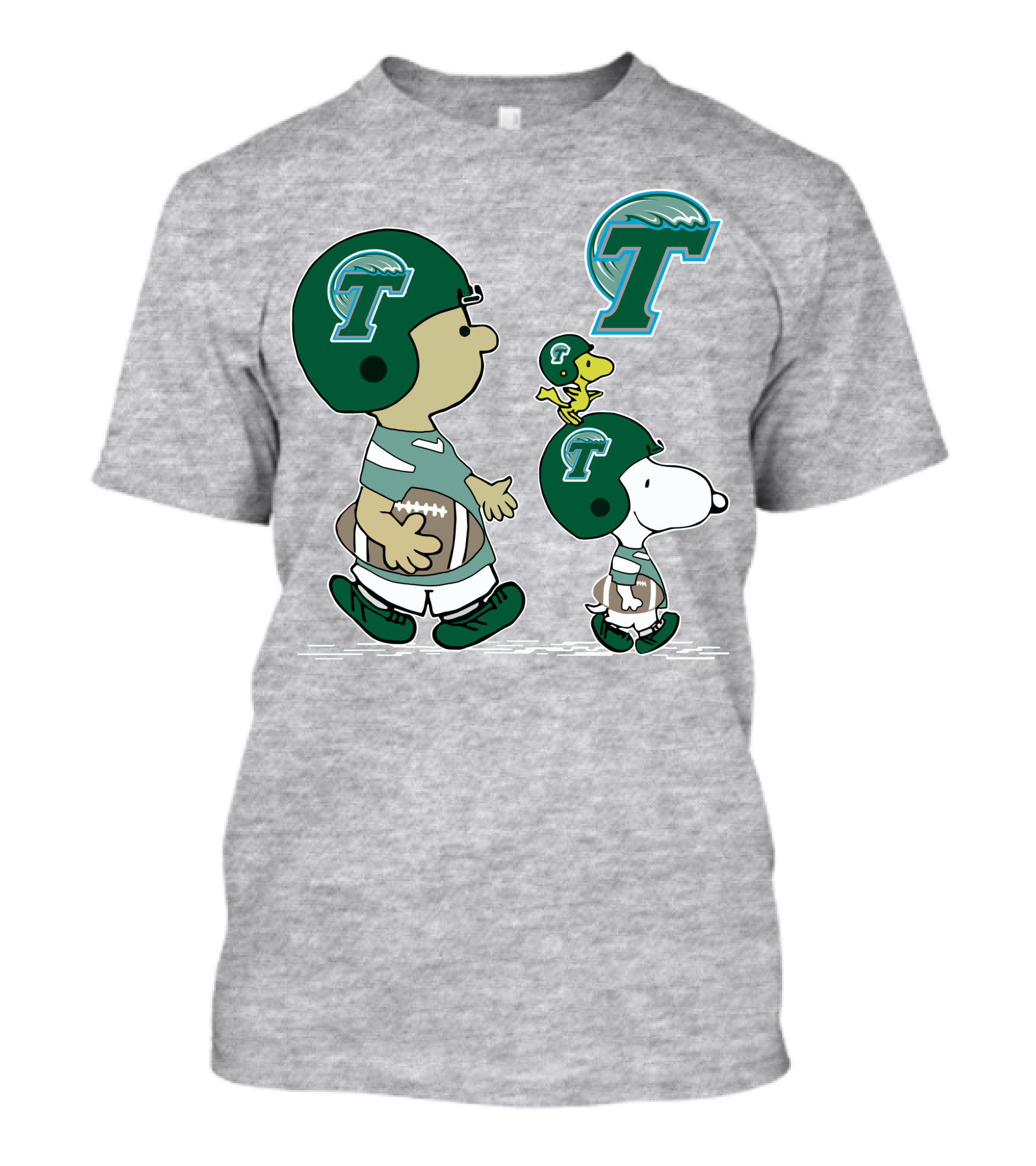 Tulane Football Snoopy And Woodstock Peanuts Characters T-Shirt