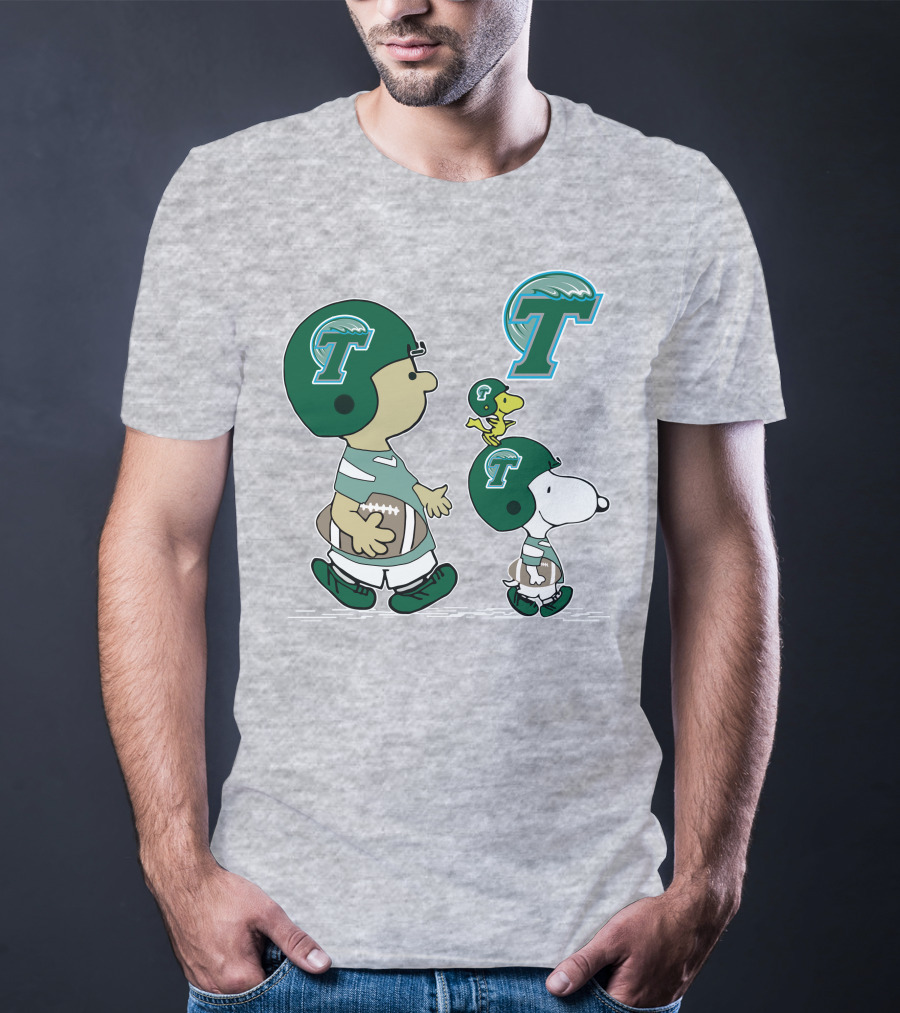 Tulane Football Snoopy And Woodstock Peanuts Characters T-Shirt