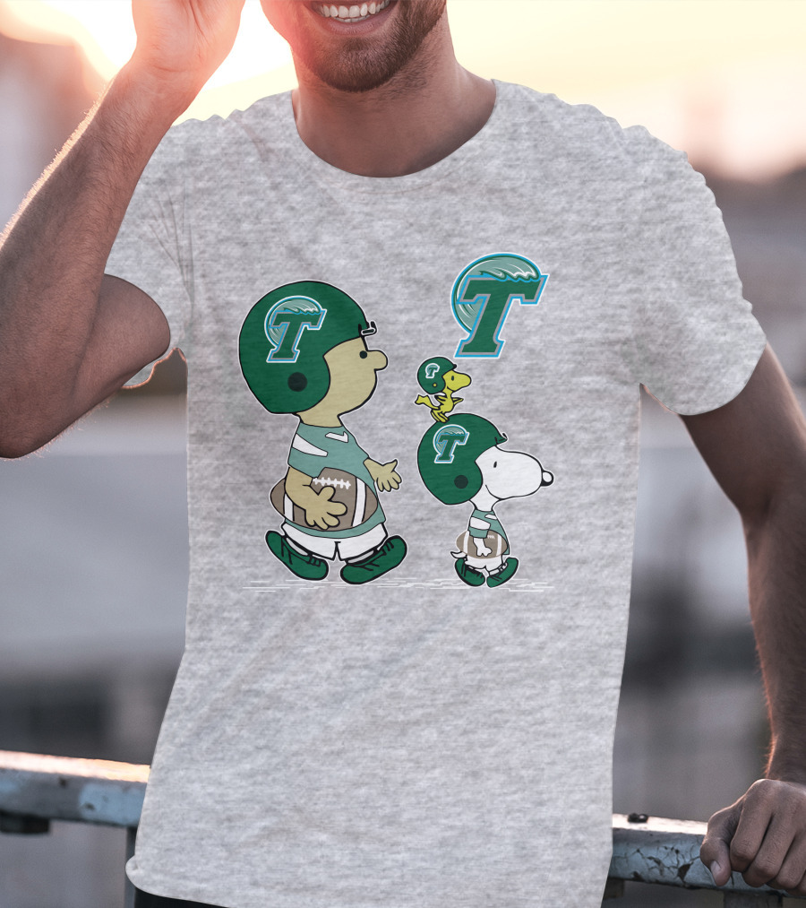 Tulane Football Snoopy And Woodstock Peanuts Characters T-Shirt