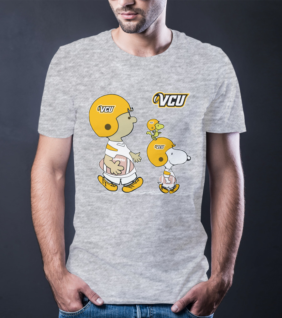 VCU Football Snoopy And Woodstock In Helmets T-Shirt