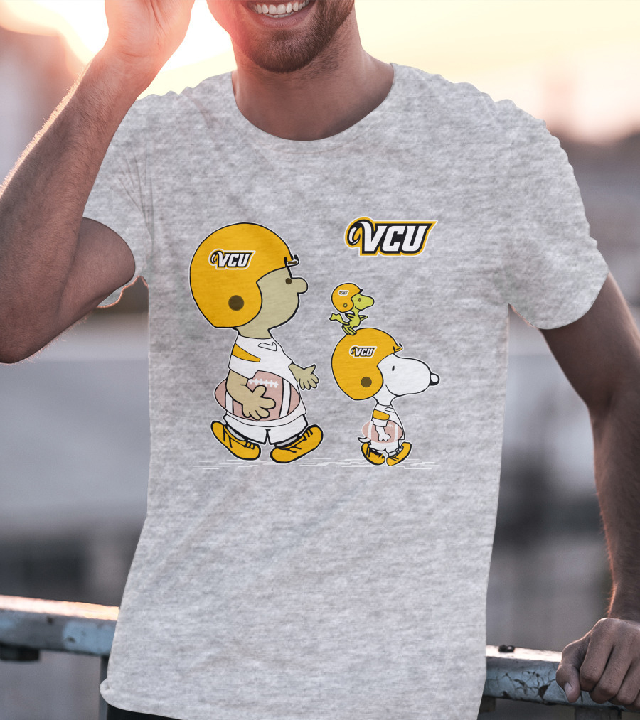 VCU Football Snoopy And Woodstock In Helmets T-Shirt