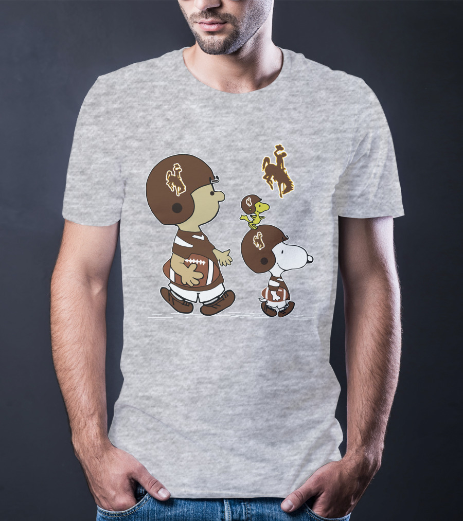 Wyoming Cowboys Peanuts Characters Football T-Shirt