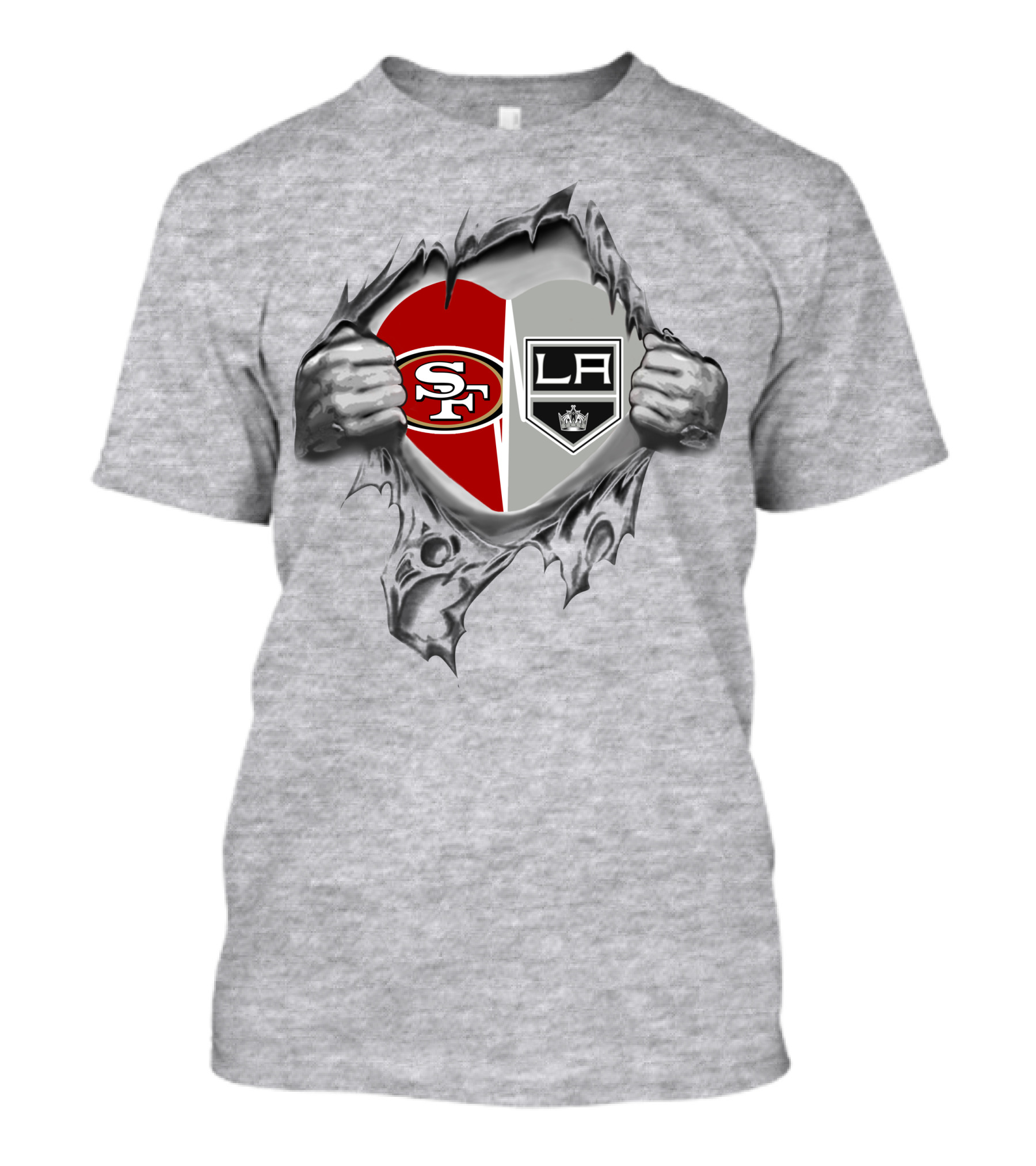 SF 49ers Los Angeles Kings Heart T-Shirt