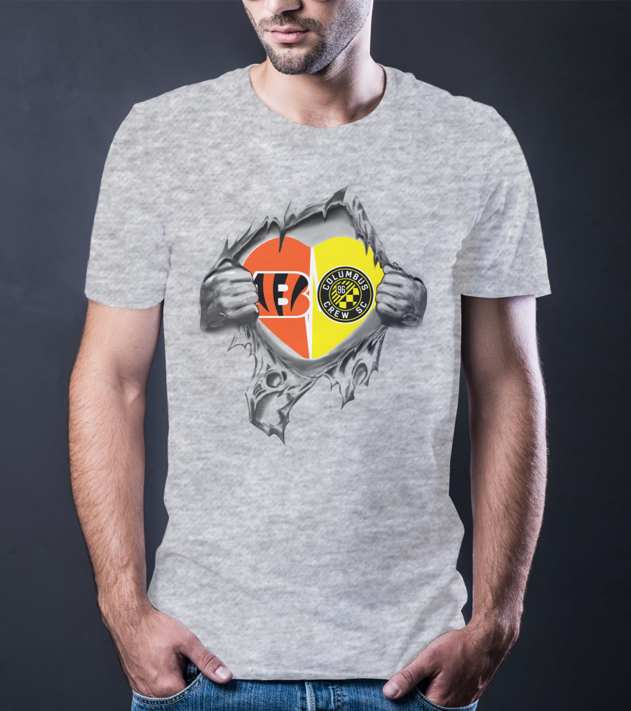 Bengals Columbus Crew SC Heart T-Shirt