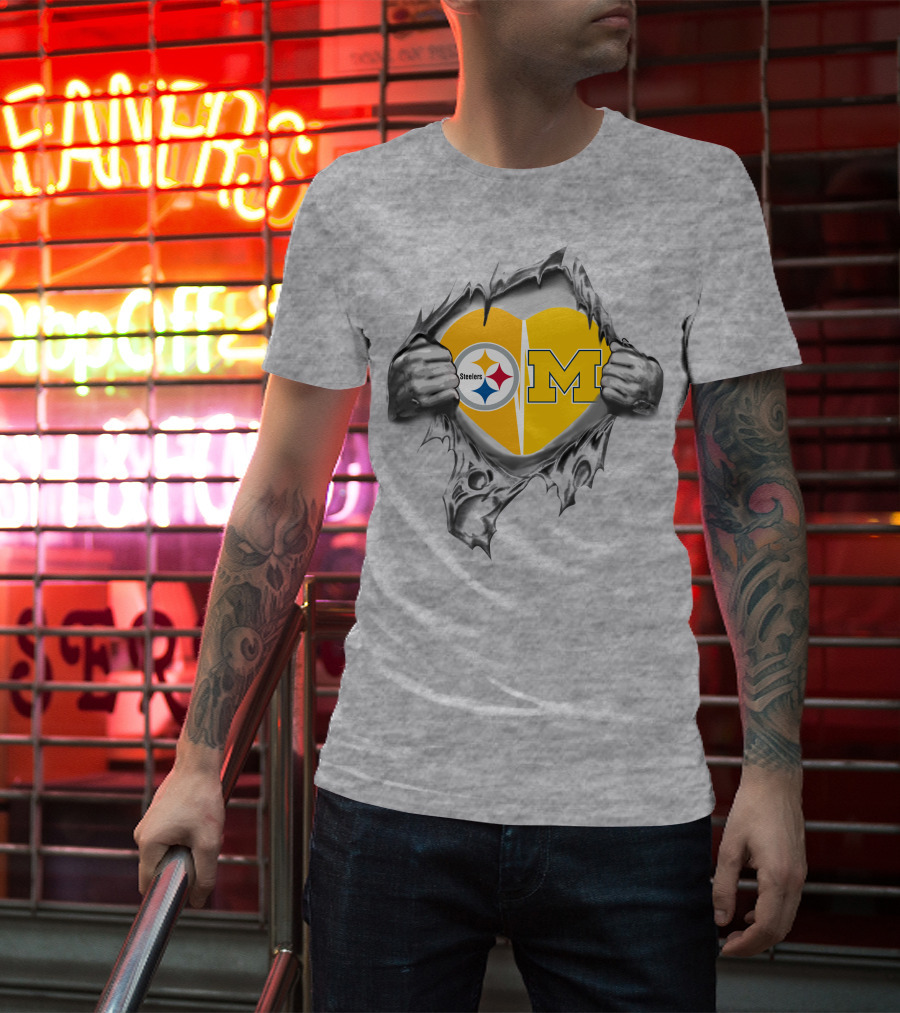 Steelers Heart Michigan Split T-Shirt
