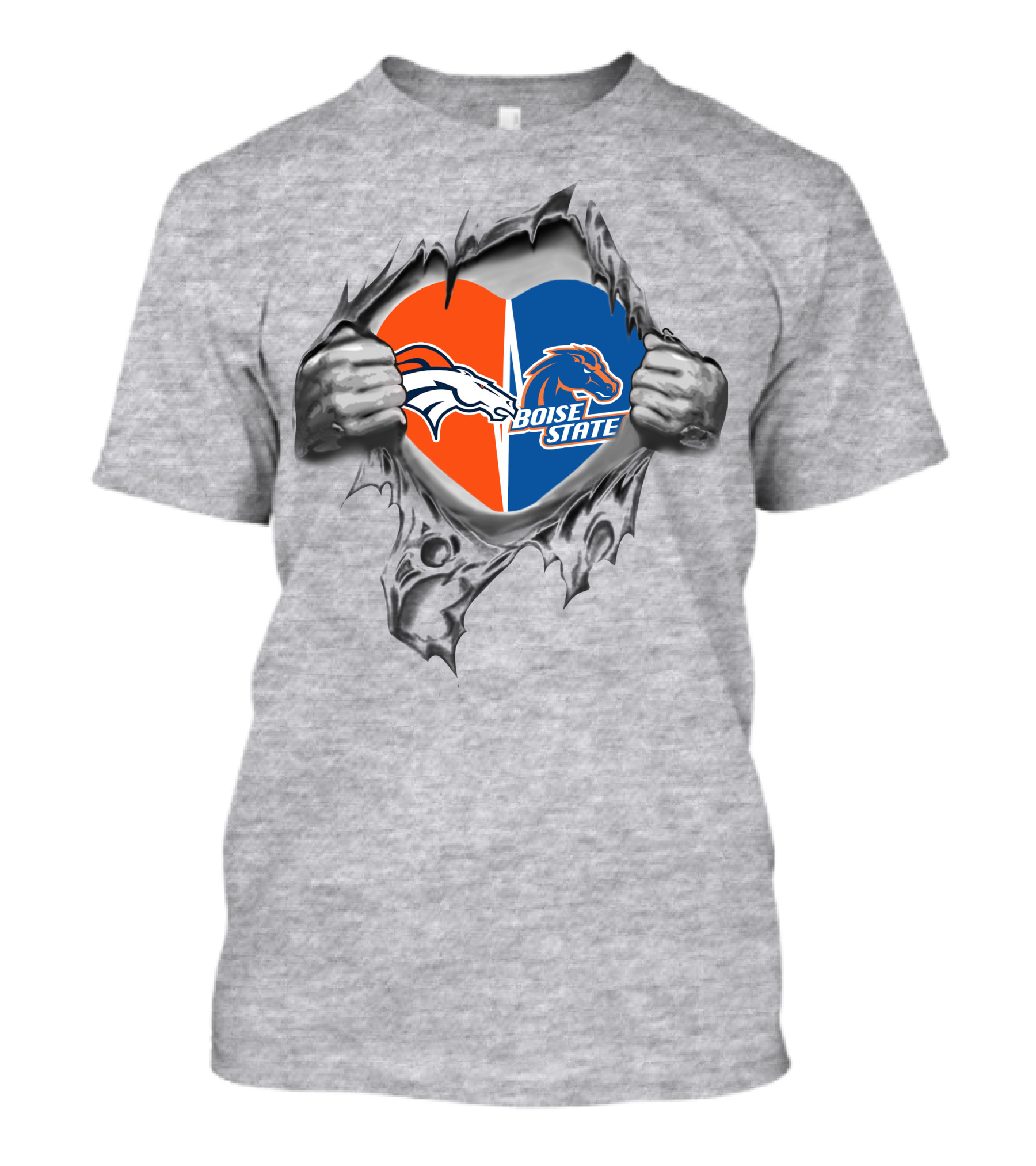 Broncos Boise State Heart Dual T-Shirt