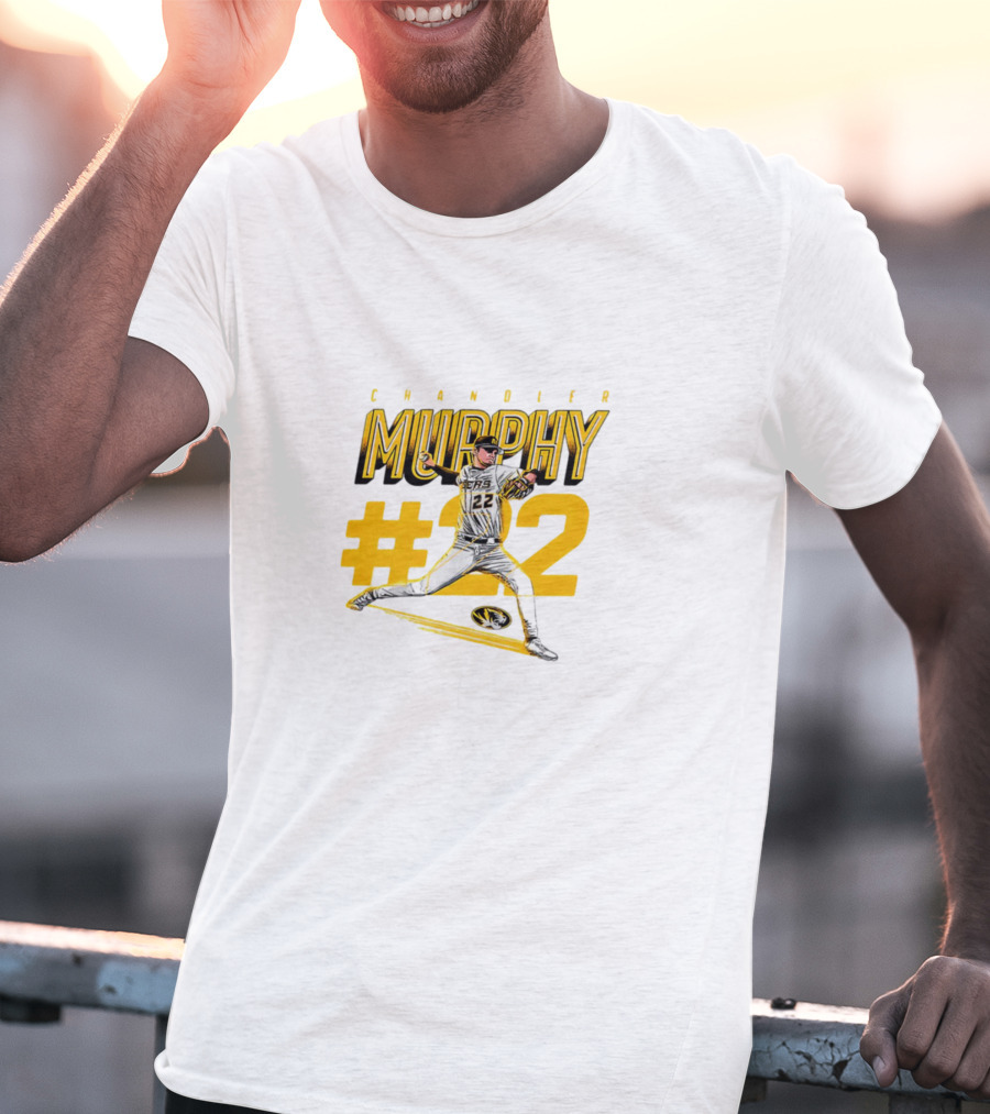 Chandler Murphy Missouri NCAA Baseball #22 Player Action T-Shirt