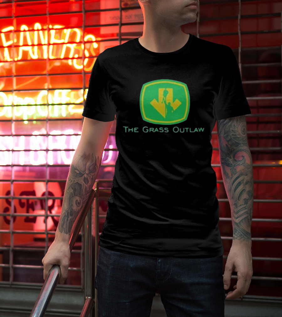 Box Of Gimmicks Merch The Grass Outlaw Green Shield Arrow T-Shirt