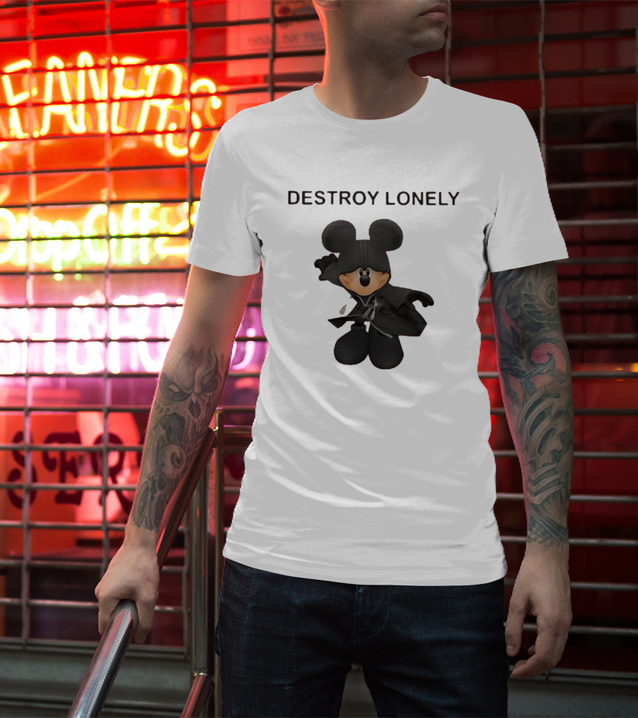 Destroy Lonely Mickey Mouse Black T-Shirt