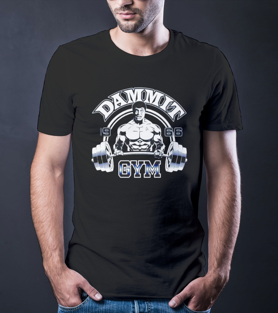Dammit Gym 1966 Bodybuilder With Barbell T-Shirt